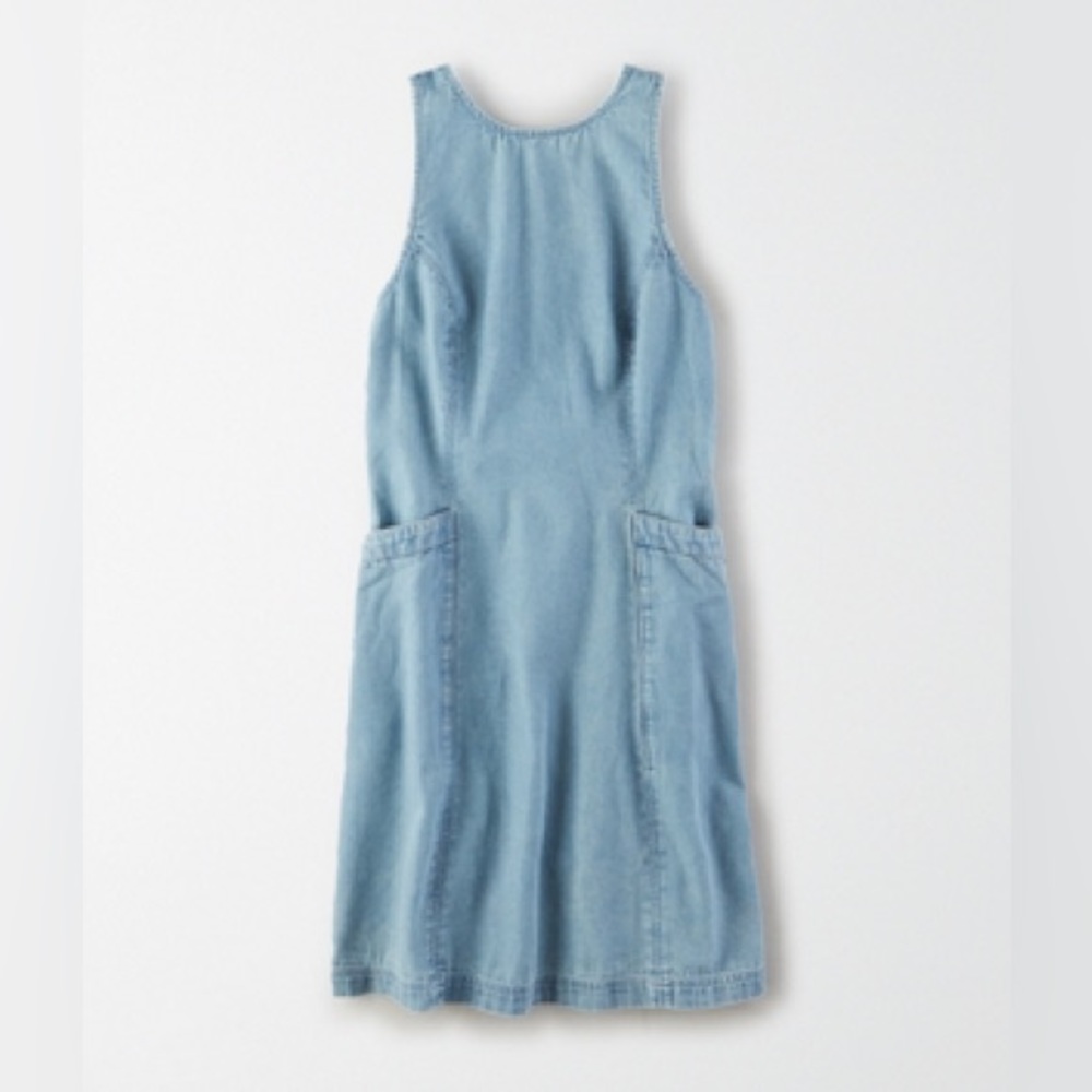 AE DENIM HIGH NECK MINI DRESS size xs